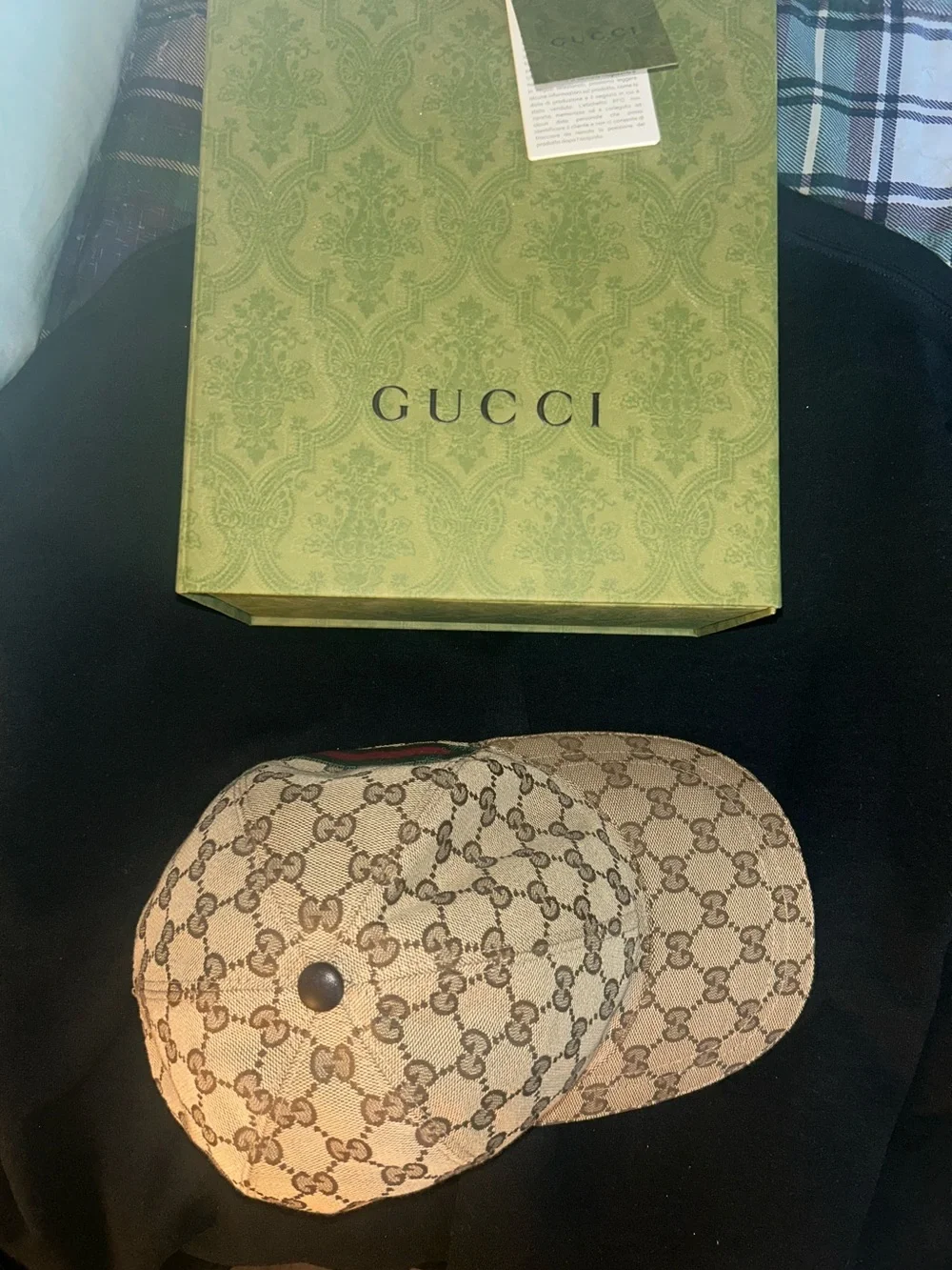 Authentic Gucci GG Baseball Hat with Web Stripe - BRAND NEW WITH TAGS